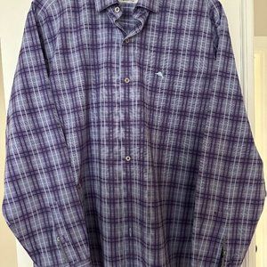 Tommy Bahama Long Sleeve Purple Plaid shirt XL